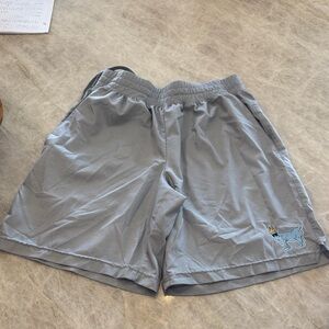 Men's Athletic Shorts with Embroidered Dog Design